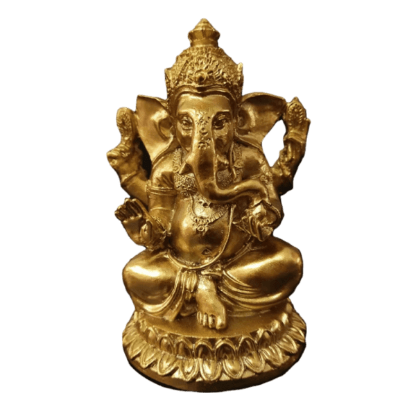 figura de ganesha dorada hecha a mano